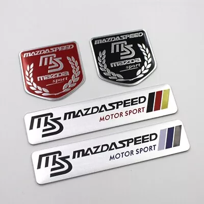 4 X Mazdaspeed Motorsport Aluminium Badge Emblem For Mazda 2 3 RX7 RX8 MX5 MPS • $34.99