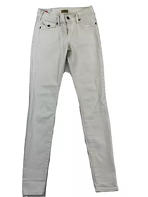True Religion Casey Pants With Flap White Skinny Jeans Size 25 • $19.99