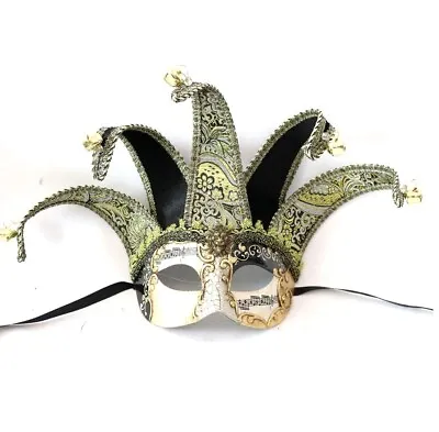 Jester Venetian Eye Mask Halloween Masqeuarde Ball Unisex Fancy Dress Costume • £14.99