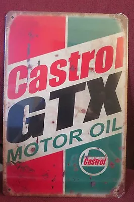 Castrol Gtx Motor Oil Brand New.  Tin Metal Sign MAN CAVE Brand New  • $10