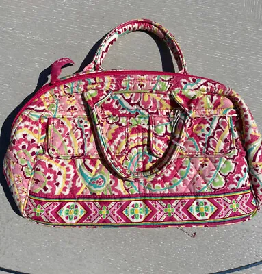 Vera Bradley Mini Bowler Bag Satchel Handbag Purse Pinwheel Pink • $24.90