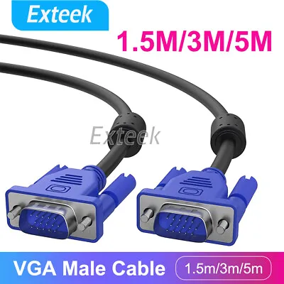 VGA 15pin Male To SVGA Male Cable PC Monitor Extension HDTV Computer LCD Screen • $4.95