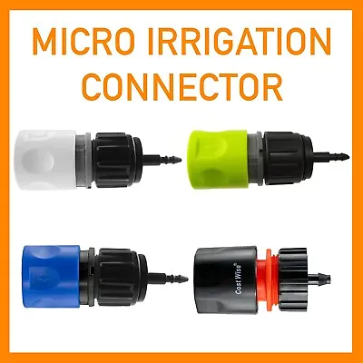£3.99 • Buy Garden Watering Hosepipe Connector/adaptor/joiner To 4/6mm Micro Irrigation Pipe
