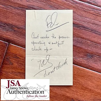 THOMAS EDISON * JSA LOA * Handwritten AUTOGRAPH Note SIGNED • $995