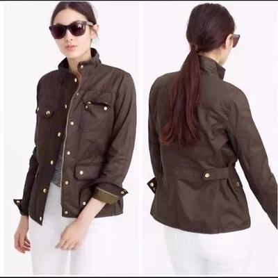  J. CREW Downtown Field Utility Jacket Mossy Brown/Olive Green Waxed Medium • $30