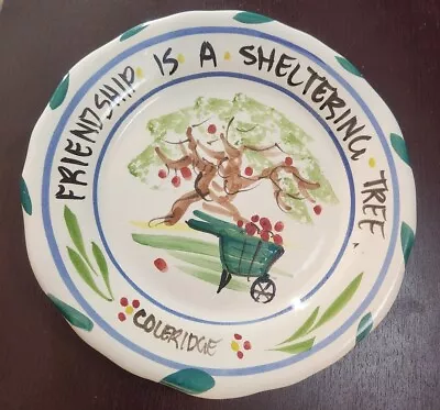 Stebner Stoneware Plate 8.5  Plate Friendship Is A Sheltering Tree Coleridge '97 • $35