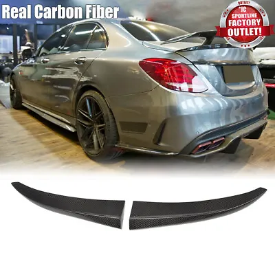 Real Carbon Rear Bumper Splitters For Benz W205 C250 C300 C43 C63 AMG 2015-2019 • $159.59