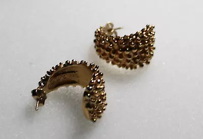 Earrings Sarah Coventry Gold Nuggets Pierced Vintage Estate RARE Signed • $5.50