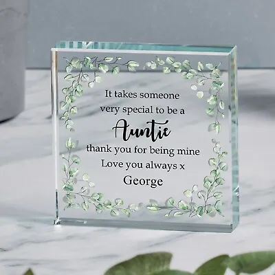 Special  Auntie Personalised Gift Glass Paperweight For ANY Occasion • £17.99