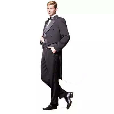 Mens Tailcoat Black 100% Wool Tuxedo Tails NEW Jacket • $69.45