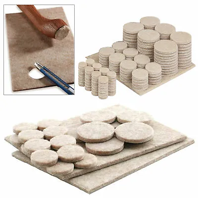 226 Pc Assorted Sizes Furniture Felt Pads Self Adhesive Floor Protector Beige • $12.99