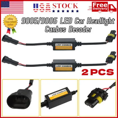 2X 9005 9006 LED Headlight Canceller Decoder Canbus Error Anti Flicker Resistor • $11.26