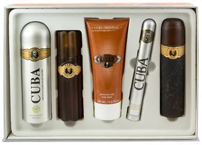 Men's 5 Pack Cuba Must Have Gold Aftershave Perfume Grooming Set - Perfume Set • £26.99