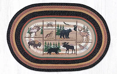 Earth Rugs OP-583 Lodge Animals Oval Patch 4' X 6' • $179.99