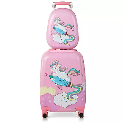 2 Pieces Kids Luggage Set With Spinner Wheels And Unicorn Graphic • £88.43