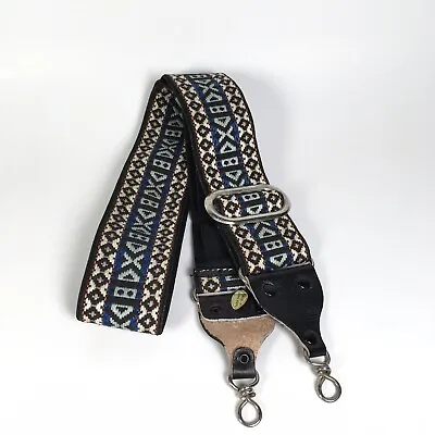 Vintage Camera Strap Woven Multi Color Velvet Leather Adjustable H4 • $12.95