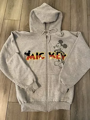 DisneyLand Mickey Mouse Zip Up Gray Hoodie Walt Disney World Medium Ships Free • $24.99