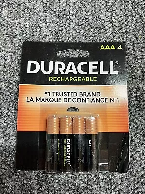 NEW DURACELL 4 AAA RECHARGEABLE BATTERIES PACK 900 MAh 1.2V • $16