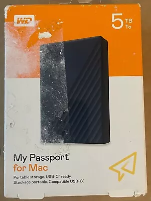 Western Digital My Passport 5TBExternal2.5 Inch Hard Drive For Mac (see Descr) • $98.95
