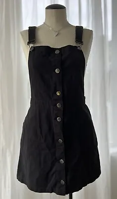 NWT H&M Divided Black Button Down Skirt Overall Mini Size 6 Soft Jean • $20