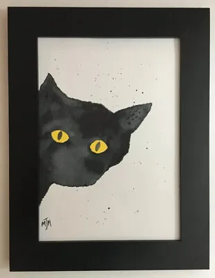£5.99 • Buy Cat Watercolour Wall Art Print A4 Wall Art Poster Decor Black Cat Lucky