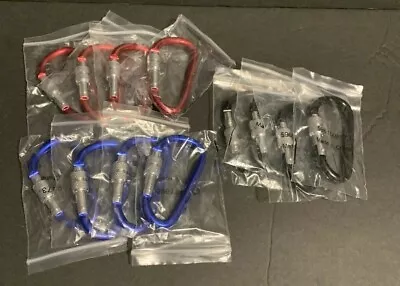 LOCKING D-CLIP HOOKS Aluminum Carabiner Camping/hiking 12pc Lot 2 3/4  (L1) • $7