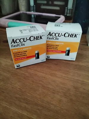Accu Chek Fastclix Lancets 2 X Box Of 204 Total 408 Diabetic Glucose Test • £4.50