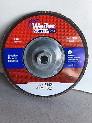 Weiler Vortec Pro Zirconium Abrasive Flap Disc 7  X 5/8  Type 27 #31421 • $8