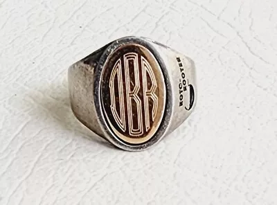 Vintage Mens Sterling Silver 925 Gold Monogram Company Signet Ring Sz 9.5 • $75