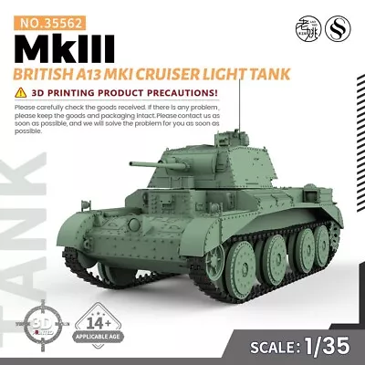 SSMODEL 562 V1.9 1/35 Kit British A13 MKI Cruiser MkIII Light Tank WWII WAR WOT • $43.99