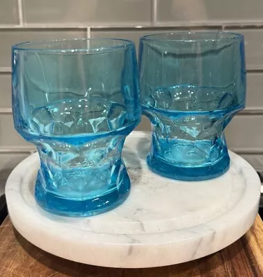 Viking Glass Georgian Tumblers In The Bluenique Color  MCM Set Of 2 • $18.40