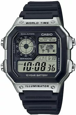 Casio AE1200WH-1CV Chronograph Watch Illuminator  5 Alarms 10 Year Battery • $24.75