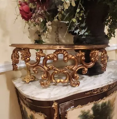 Vintage Ornate Rococo Style Wall Shelf Hall Console Table Stand Atsonea Italy • $120