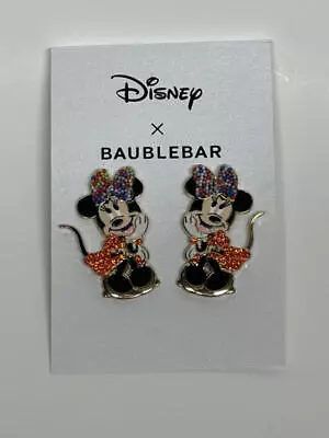 Baublebar Disney Minnie Mouse Earrings Orange Dress & Confetti Bow • $22.36