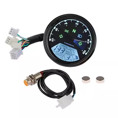 LCD Digital Motorcycle Speedometer Gear Tachometer Cafe Racer Odometer 12000RPM • $37.70