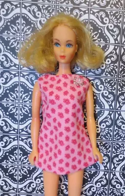 Gorgeous Vintage Mod  Barbie Clone Doll Clothes Flower Power Mini Dress • $21.99