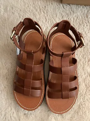 Zara Strappy Authentic Leather Cage Sandals Shoes UK 6 BNIB • £59