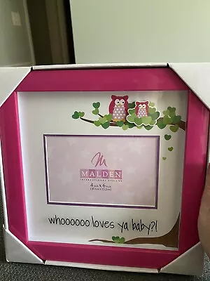 NIB - Malden Frame Pink With Owls “whooooo Loves Ya Baby?” Baby Shower Gift • $14.99