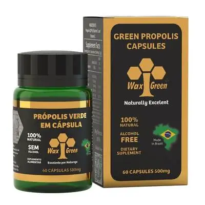 Brazil Wax Green Bee Propolis 500mg 60 Capsules • $24.99