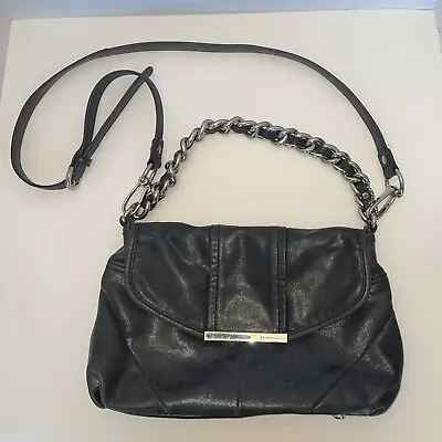B. Makowsky Dark Metallic Gray Leather Handbag • $75