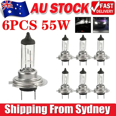 6PCS H7 Headlight Globes 55W White 6000K Car Lamp Bulbs Halogen Light Lamp Globe • $16.48