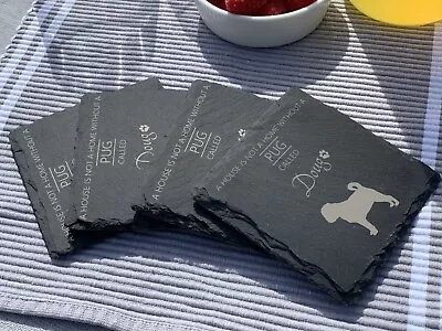 Personalised Slate Coasters - Perfect Gift For Dog Owners & Dog Lovers • £6.99