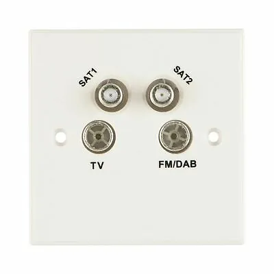 Arlec Quadruplex TV DAB & Satellite Outlet PAL Female TV F-Type SAT White 7806GB • £8.49