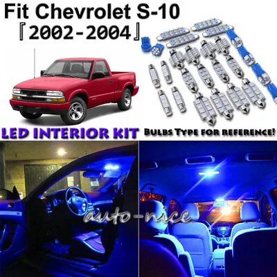 10x Blue LED Interior Lights Package Kit For 2002 2003 2004 Chevrolet S10 S-10 • $10.83