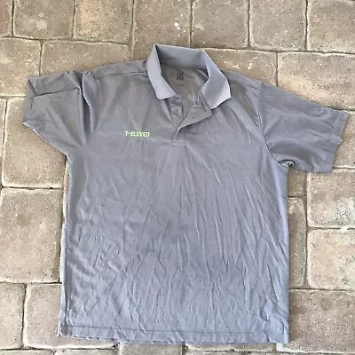 7-Eleven Apparel Size Large Gray Polyester Short Sleeve Employee Polo Shirt • $20