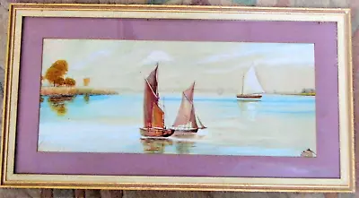 PAINTING Edwardian Seascape Painting Original C1920 • £26.99