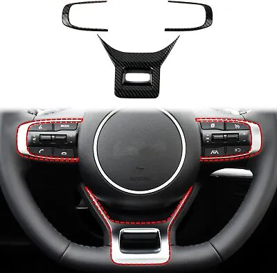 Carbon Fiber Style Interior Steering Wheel Cover Trim For KIA K5 2021-2024 • $24.90