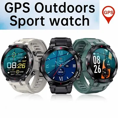 $72.99 • Buy GPS Smart Watch Men Fitness Tracker Heart Rate Sport Smartwatch IP68 Waterproof
