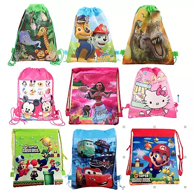 Boys Girls Drawstring PE Party Bag School Bag Backpack Kids Bags • £3.29