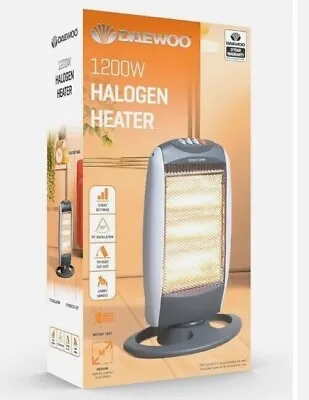 Halogen Heater Electric Portable 1200w Oscillating Instant Heat Standing Home • £2.99